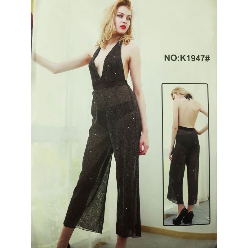 Black Back Lace Shine Nightie For Her 